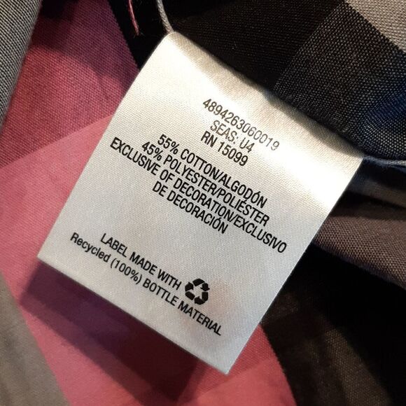 Amplify Gray Pink and Black Plaid Button Down Short Sleeve Shirt - Picture 9 of 12